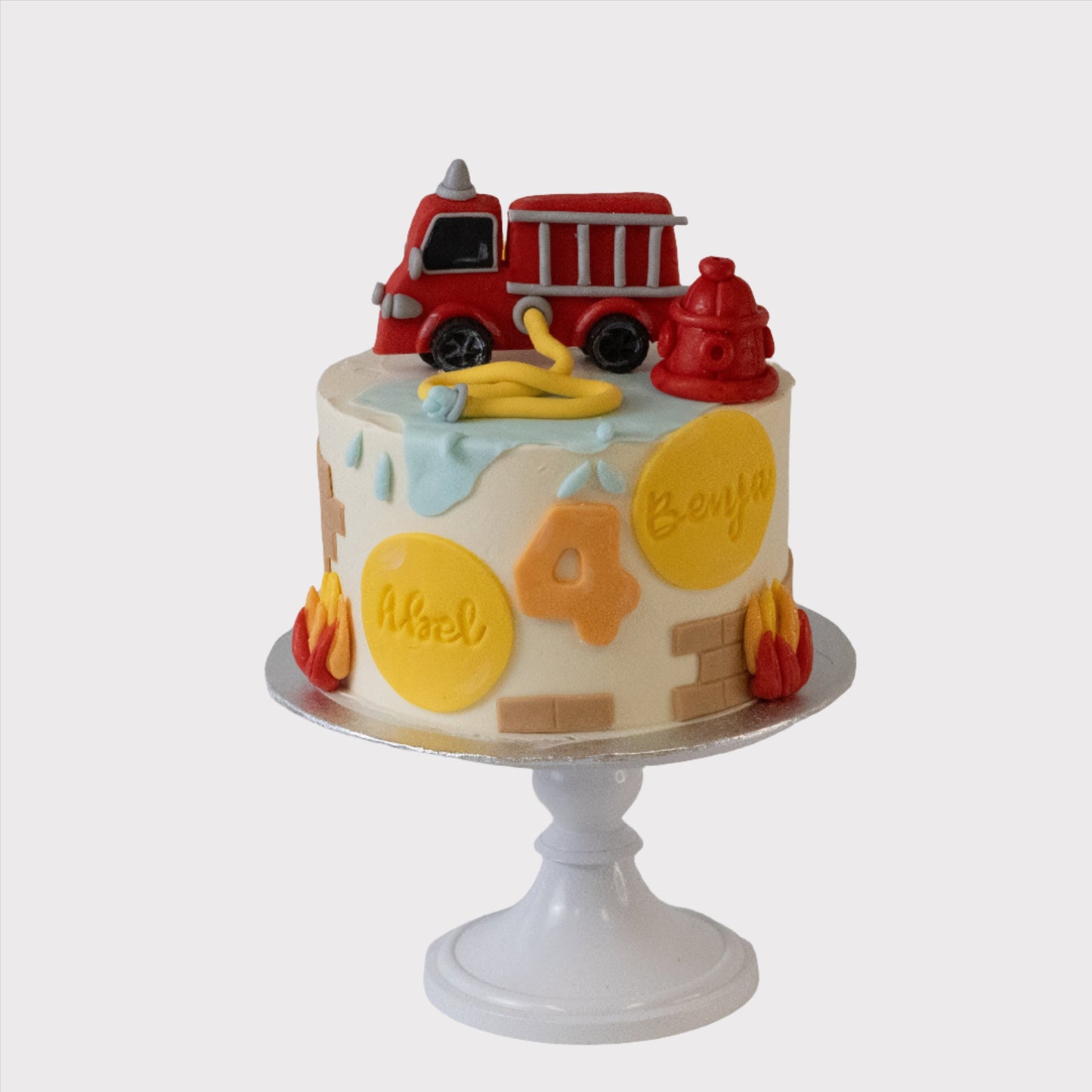 Brandweer kindertaart met brandweerwagen, lokaal bezorgd in Zeist