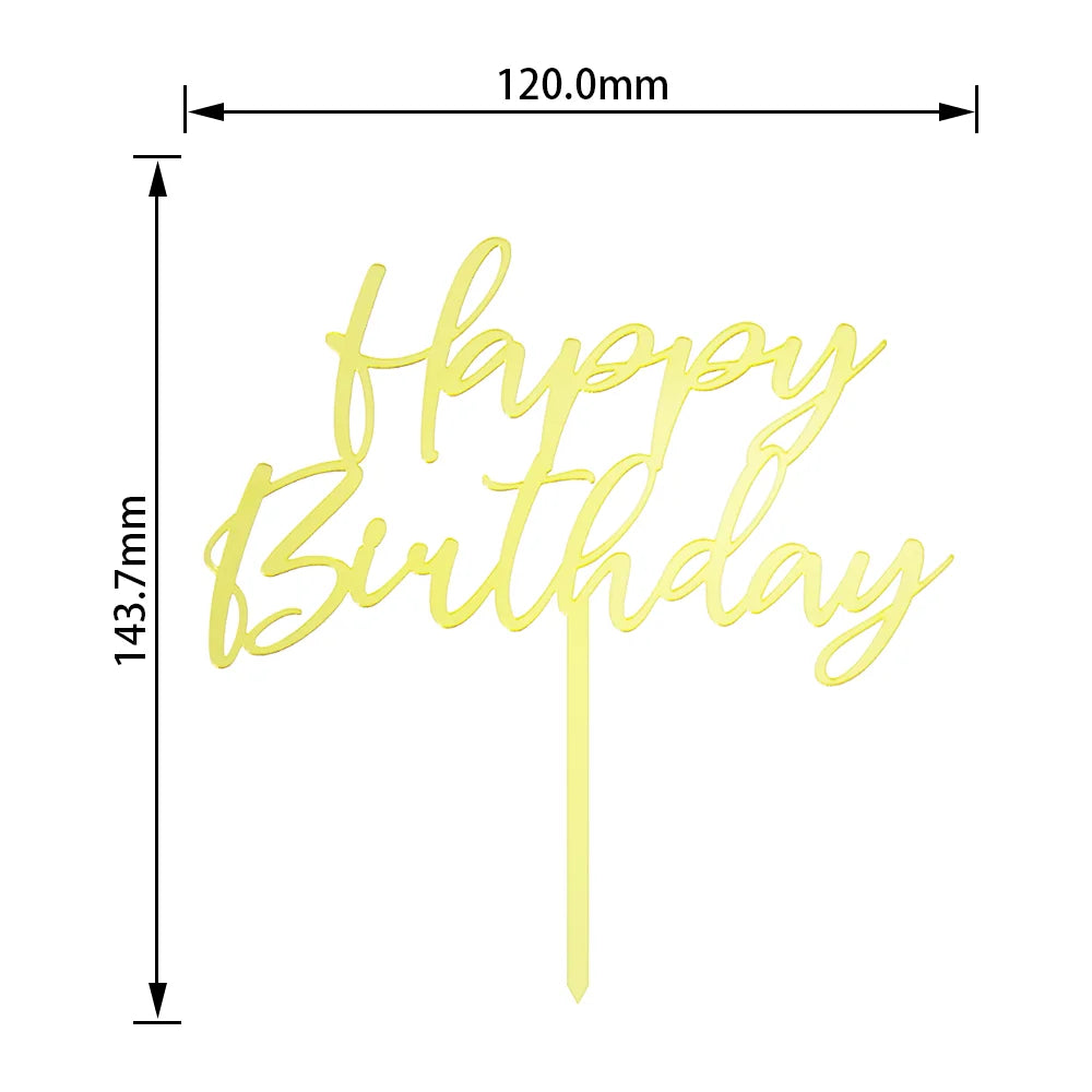 Acryl taarttopper "Happy birthday" v2
