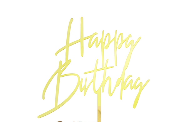 Acryl taarttopper "Happy birthday" v2