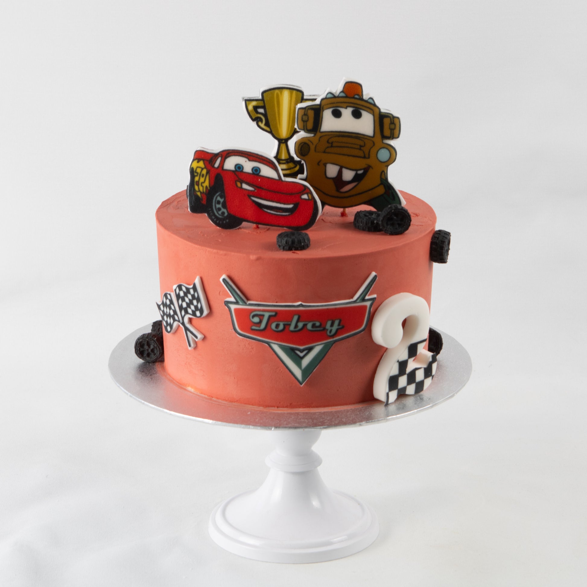 cars disney auto taart kindertaart bestellen zeist utrecht bezorgen driebergen den dolder soesterberg huis ter heide houten verjaardagstaart bakkerij bakker Bliksem McQueen Mater Takel