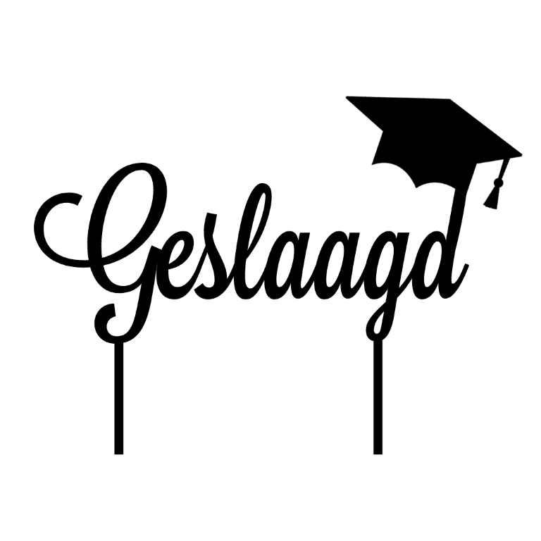 Acryl taarttopper "Geslaagd"