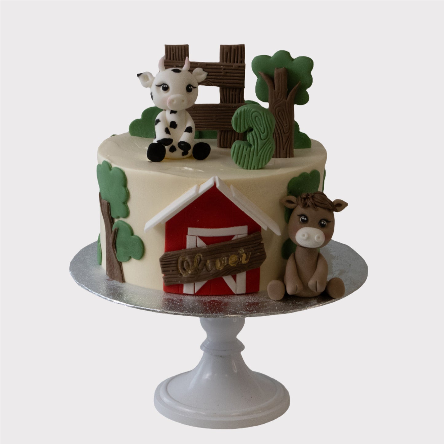 Boerderij kindertaart met boerderijdieren, lokaal bezorgd in Zeist