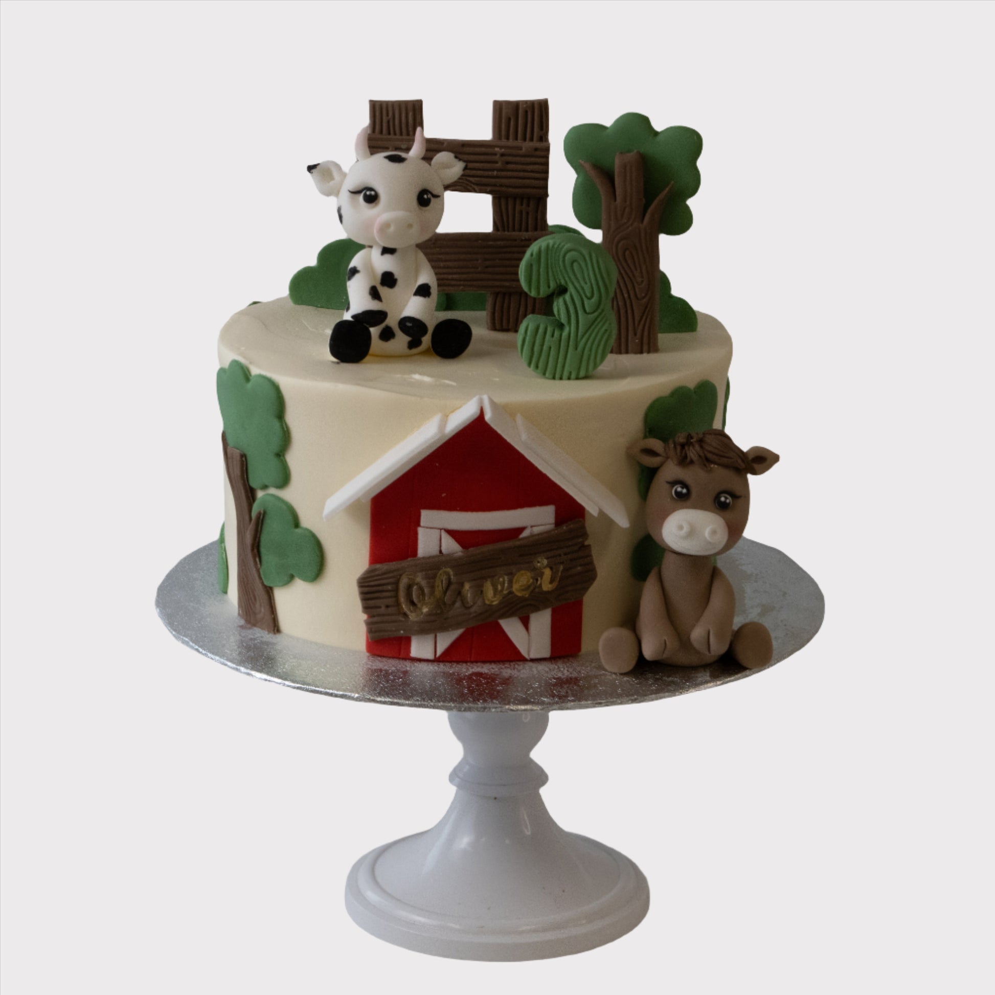 Boerderij kindertaart met boerderijdieren, lokaal bezorgd in Zeist