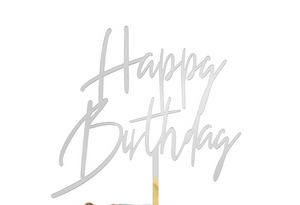 Acryl taarttopper "Happy birthday" v2