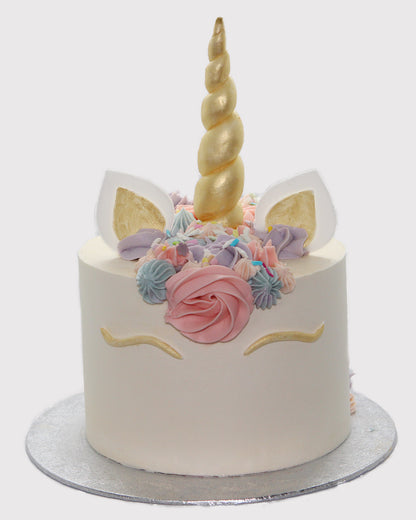Eenhoorn kindertaart met pastel kleuren, lokaal bezorgd in Zeist