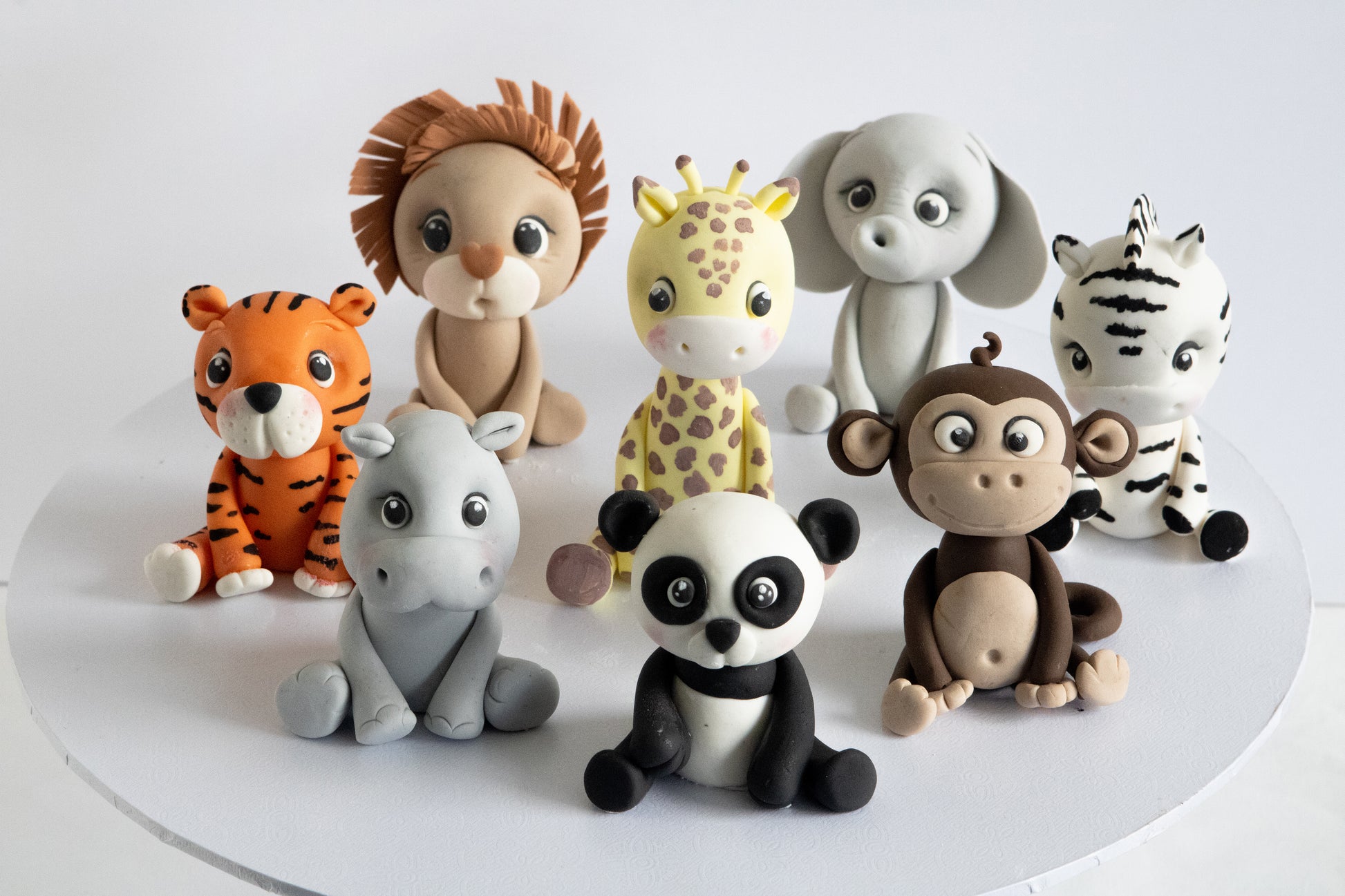 leeuw, aap, giraffe, panda, zebra, olifant, tijger, nijlpaard